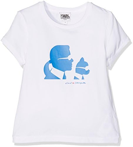 Karl Lagerfeld Kid Girl's Z15W02 T-Shirt, Blanc (Blanc Bleu), 10 Years