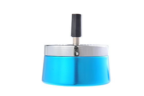 Quantum Abacus Runder Windaschenbecher / Drehaschenbecher aus Zinklegierung, blau-metallic, 9,5cm Durchmesser, Mod. 801-03 (DE) - 2