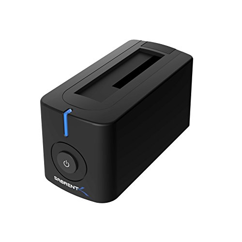 Sabrent Festplatten Docking Station - USB 3.0 auf SATA externe Festplatten Docking Station für 2,5 oder 3,5 Zoll HDD, SSD [Unterstützt UASP und 8TB +] (DS-UBLK)