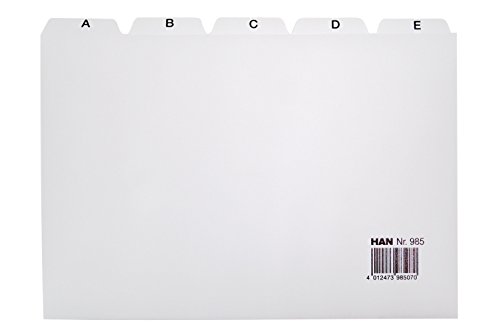 Han 985 - Separadores con ndice alfab tico para ficheros tama o A5 polipropileno color gris Han 985 - Separadores con ndice alfab tico para ficheros tama o A5 polipropileno color gris