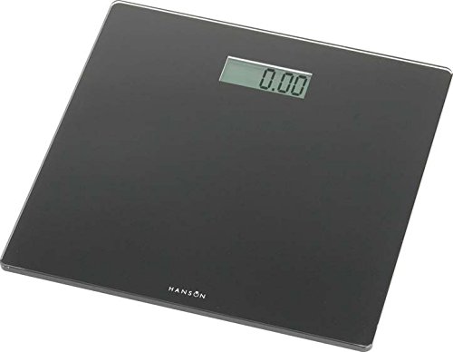 Hanson HX6000 Slim Personenwaage, elektronisch, Glas, Schwarz