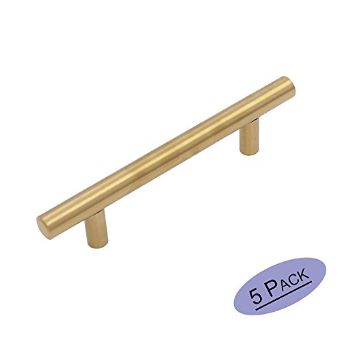 5x Goldenwarm® T Stangengriff Möbelgriffe Messing goldfarben Hohle Edelstahl Küchenschrank Türgriffe Bohrlochabstand 96mm Gesamtlänge 150mm 5x Goldenwarm® T Stangengriff Möbelgriffe Messing goldfarben Hohle Edelstahl Küchenschrank Türgriffe Bohrlochabstand 96mm Gesamtlänge 150mm