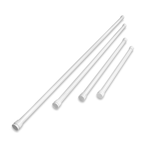 AuraLum® 140-250cm Verstellbare Duschvorhangstange Spannstange aus Aluminium Weiß Teleskop Duschstange Teleskopstange Dusche Stange ohne Bohren (Durchmesser: ca. 2,2cm) - 5