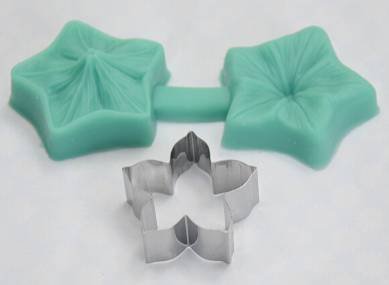 8 Tlg. BLUME mit AUSSTECHER aus EDELSTAHL Veiner 3D SILIKON FORM Ausstechform Marzipan Fondant Tortendeko - 5