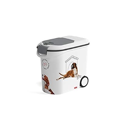 Curver Conteneur À Croquettes 12kg pour Chien Blanc Blanc/Chien