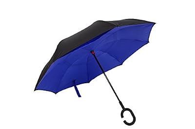Mcgradyxm parapluie Canne Inverse Innovant Double Couche, Coupe-Vent UV/Pluie Protection Ouverture et Fermeture Automatique avec Poignée Conforte ansé en C,Meilleur pour Voiture et Voyage