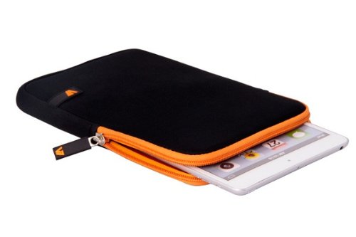 V7 TDM23BLK-OG-2E Ultra Protective Neopren Schutzhülle für Tablet-PCs bis 8 Zoll und iPad mini – schwarz-orange - 2