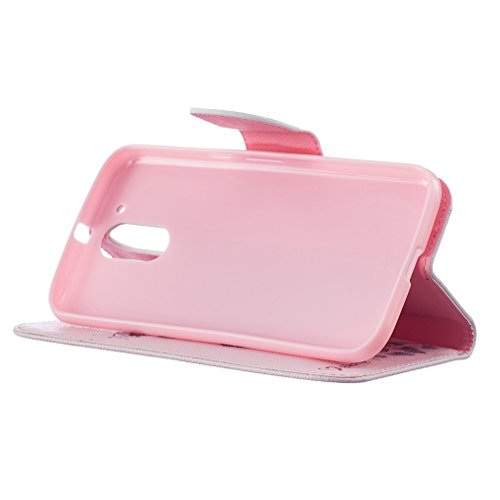 A9H MOTO G4 & G4 PLUS Leder Etui Tasche Handytasche Stand Hülle Etui with Karte Halterung Leder Wallet Klapphülle Flip Book Case,Flip Case Wallet Cover Tasche PU Leder Handytasche Handyhülle Schutz Hüllen im Bookstyle Ledertasche mit Stand Funktion Kartenfächer Magnetverschluss Magnet Etui Telefon-Kasten Handyhülle Standfunktion Handycover -09HUA - 6