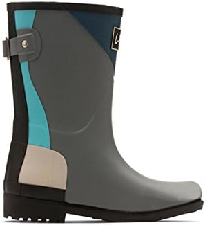 Spring and Summer Anti-slip High-end Stitching Geometry Trend Rain Boots , 36 , dark gray