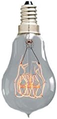 Nostalgia Lights A15-19.SES40.T Miniature Quad Loop Filament Light Bulb, Glass, Silver, E14, 40 W