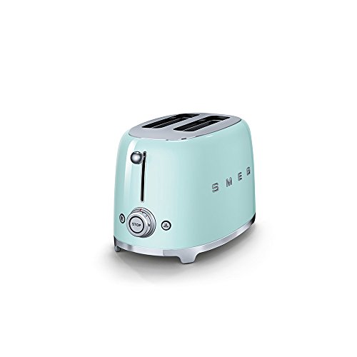 Smeg TSF01PGUK KLF03PGUK | 50's Retro Style Aesthetic | 2 Slice Toaster and Kettle Set in Pastel Green