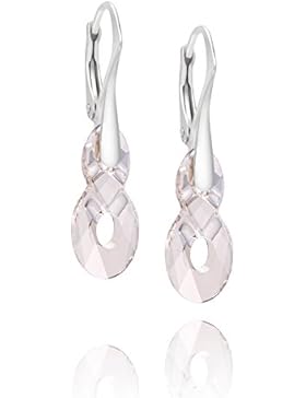 LillyMarie Damen Ohrringe echt Silber hell-grau original Swarovski Elements Infinity Unendlichkeit Geschenkverpackung...