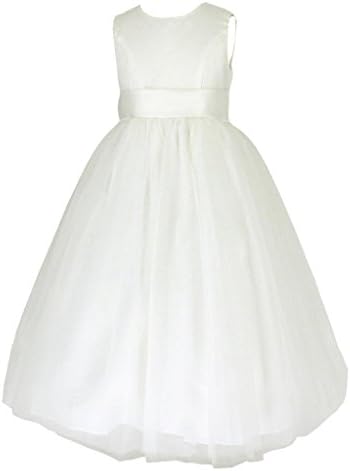 go2victoria New Satin Party Bridesmaids/Flower Girl Dress Ivory 4 Years (I6078-4#)
