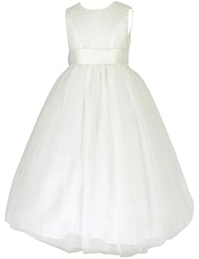 Satin &Tulle Brautjungfern Anlässe Festkleid Blumenmädchen Kleid