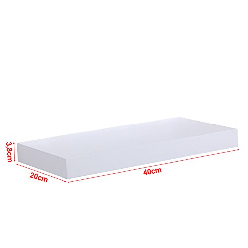 Songmics Wandboard Wandregal 40 x 20 x 3,8 cm Belastbarkeit 15 kg weiß LWS504 - 3