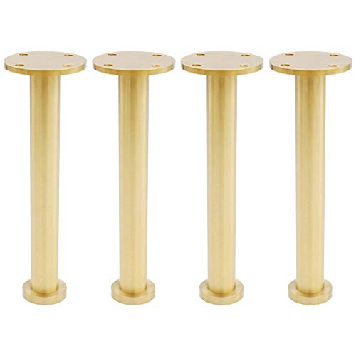 Preisvergleich Produktbild Metallstützfüße gerade Spalte Möbel Beine Kupfer Material Gold Erhöhung Beine Ersatz TV Schrankbett mehrere Tische Bett Beine × 4