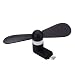 Produktbild Portable Micro USB Phone Fan, FNKDOR Mini 5Pin Handy Ventilator, Cool Kühler drehbar Lüfter für Samsung S7 Edge und andere Android Smartphone mit Micro USB (USB-C brauchen Adapter) (Schwarz)