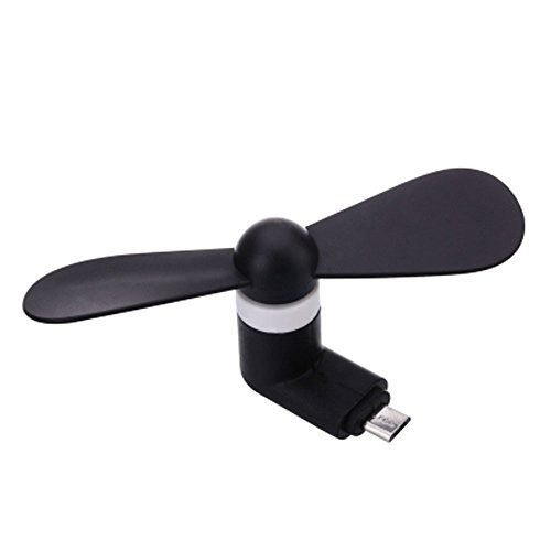 Portable Micro USB Phone Fan, FNKDOR Mini 5Pin Handy Ventilator, Cool KÃ¼hler drehbar LÃ¼fter fÃ¼r Samsung S7 Edge und andere Android Smartphone mit Micro USB (USB-C brauchen Adapter) (Schwarz)