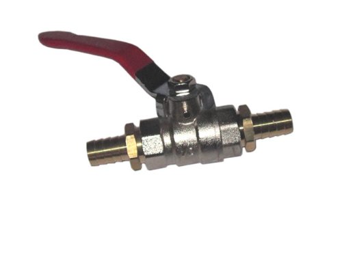 Absperrhahn Kugelhahn mit Schlauchanschlußstücken 1/2" Messing