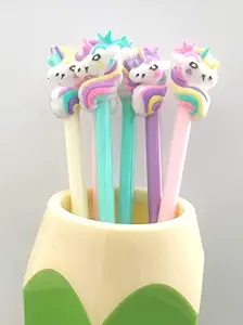 4EVER Set of 12 Cute Unicorn Gel Pens - for Birthday Return Gift/Party for Kids Boys Girls