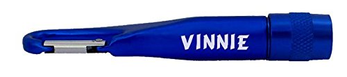 Preisvergleich Produktbild Personalisierte Taschenlampe mit Karabiner mit Aufschrift Vinnie