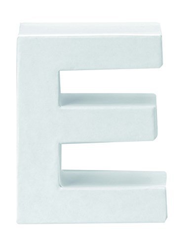 Papp-Buchstabe E weiss 10 x 3,5cm