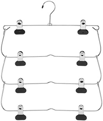 Whitmor4-Tier Folding Skirt Hanger Chrome/Black