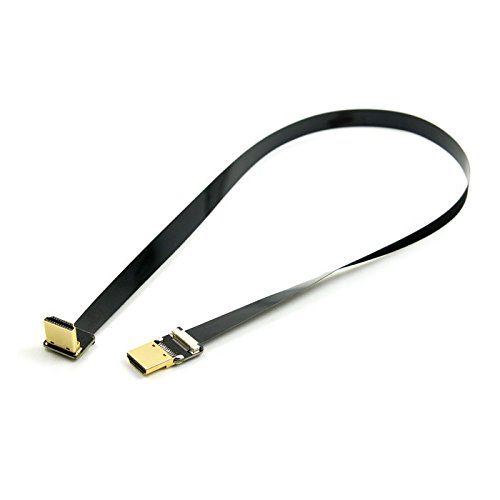 CY 50 cm FPV HDMI Typ A Stecker auf 90 Grad nach unten abgewinkelt HDMI Stecker HDTV FPC flach Kabel für Multicopter Aerial Photography - 3