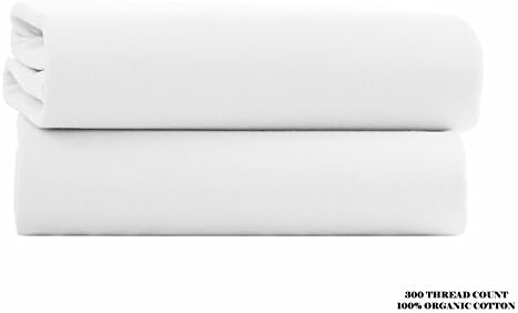 AxeBlink Platinum 300 Thread Count Organic Cotton Hotel Quality Flat Bed Sheet. (White, King)
