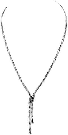 Sponsored Ad – Sterling Silver Tassle Style Mesh Necklace with A Cubic Zirconia Set Feature