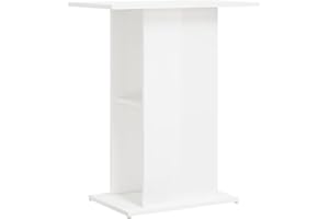 vidaXL High Gloss White Aquarium Stand - Functional and Decorative Fish Tank Support - Engineered Wood - Ample Storage Space - Sturdy and Resistant