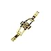 Produktbild ROUHO 6 * 21Mm Zubehör Stahlband Schnalle Keramik-Rick-Laufel Schmetterling Doppel-Knopf-Schnalle Stahlschnalle-Gold