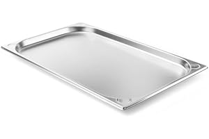 HENDI Contenitore Gastronorm, GN 1/1, resistenza termica -40 °C a 300 °C, compatibile con i forni a convezione, frigoriferi, bagno María, chafing dishes, 2.5L, 530x325x(H)20mm, acciaio inox