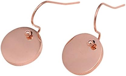 Women's Stainless Steel Rose Gold Wafer Earrings