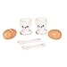 Produktbild MaMaMeMo 85451 Kinder Breakfast Eierbecher Holz Rollenspiel Set ideal Küche Zubehör für Mädchen und Jungen Geschenke für 3 Jahre old
