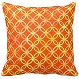 Mid Century Modern Circles Mandarin Orange Pillow Case