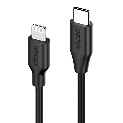 CHOETECH USB C Lightning Cable, [2m Certificato Apple MFi] Lightning USB C Cavo di Sincronizzazione e per la Ricarica per iPhone 11/11 PRO/X/XS/XR/XS Max/ 8/8 Plus, iPad (18W/30W Power Delive)-Nero
