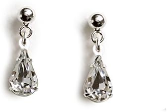 Swarovski Crystal Earrings - Women's Teardrop Earrings Made From White Swarovski Crystals - Presented in a Luxury Giftbox