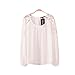 MLG166 2015 Women Fashion Loose Lace Splice Chiffon shirt (M, WHITE)