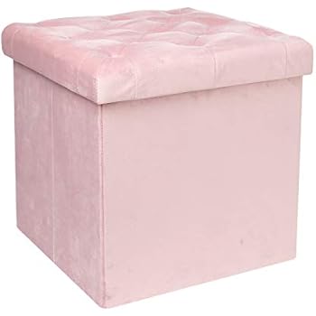 Bonlife Sitzhocker Samt Rosa Deko Wohnzimmer Aufbewahrungsbox mit