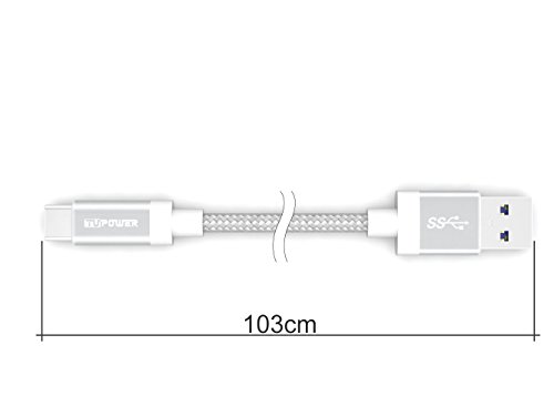 K04 2-er USB C Type C Kabel USB 3.1 auf USB 3.0 Ladekabel mit Nylon Typ C Datenkabel für Samsung Galaxy S8 Plus A7 A5 A3 Tab S3 2017 Huawei Mate 9 P10 P9 Plus HTC U11 Ultra LG G6 Nexus 5X 6P ZTE Axon 7 1m lang Silber - 3