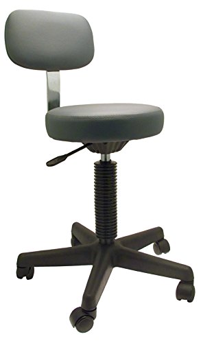 Groom Professional Grey Adjustable Salon Stool with Back Support