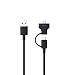 Produktbild Ozaki OT225BK O!Tool Lightning und Micro-USB Lade-/Synchronisationskabel (1 Meter) für z.B. Apple iPhone X/8/5/5C/5S/SE/6/6S/6 Plus/6S Plus/iPad Pro/TV Remote, Samsung Galaxy S6/S6 Edge/S6 Edge Plus/Note 5, HTC One M9, Micro-USB Geräte schwarz
