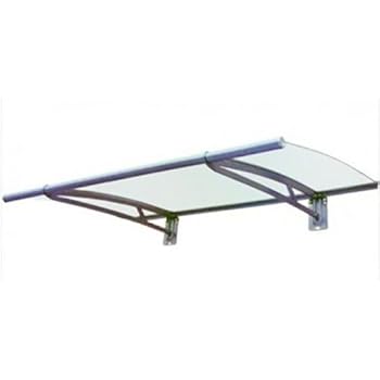 Pensilina ABS 100x60cm - Copertura In Policarbonato Trasparente, Supporto Nero - Foto 5