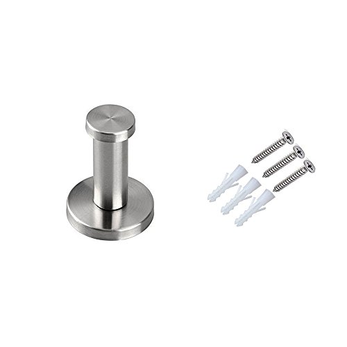 NewCY Edelstahl Wandmontage Robe Haken Neue stilvolle 304, gebürstet Finish, Bad Toilette Schränke Mantel Handtuch Robe Hook 2 Stück [1.75inch/4.5cm] - 3