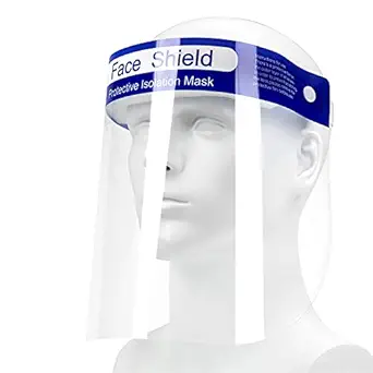 Riderscart Multipurpose Reusable Polycarbonate Transparent Face Mask, Safety Face Shield, Clear Visor Windproof Dustproof with Elastic Band (Pack of 10)
