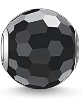 Thomas Sabo Damen Herren-Bead Obsidian facettiert Karma Beads 925 Sterling Silber schwarz K0003-023-11