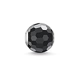 Thomas Sabo Damen Herren-Bead Obsidian facettiert Karma Beads 925 Sterling Silber schwarz K0003-023-11