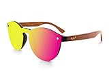 UNISEX Gafas de sol lente plana MOSCA NEGRA modelo MIX FLAMINGO\"La Dolce Vita\" - Patillas madera