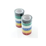 12 rollos cinta aislante 6 Rollos de cinta aislante 2 x 16 mm Cinta Adhesiva en diseños diferentes de colores cinta aislante